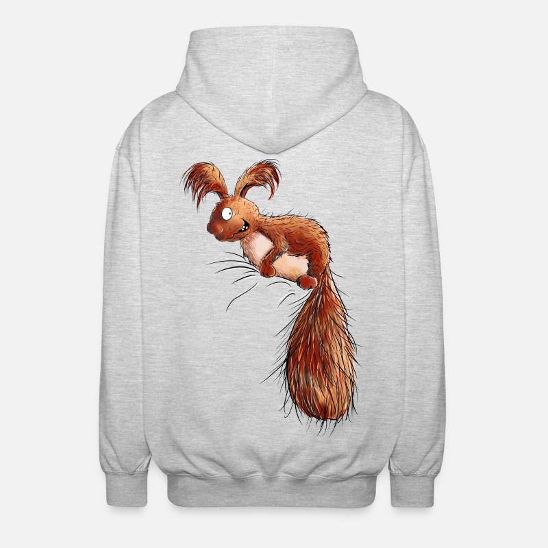 Droll Écureuil Faune - Veste à capuche unisexe - gris clair chiné