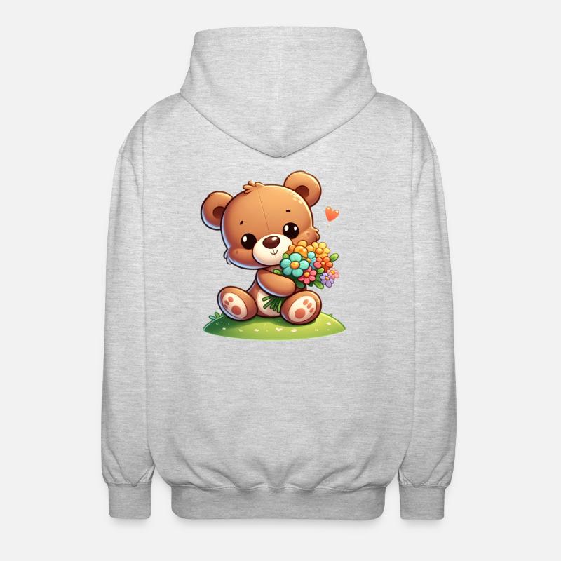 Teddybär 5 - Unisex Kapuzenjacke - Hellgrau meliert