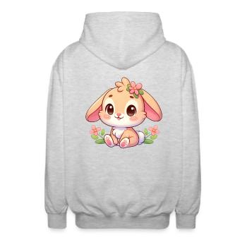 lapin 7 - Veste à capuche unisexe - gris clair chiné - Dos - AI Model Male 185 light (185cm)