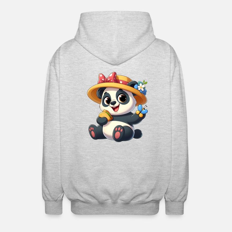 Panda 2 - Unisex Kapuzenjacke - Hellgrau meliert