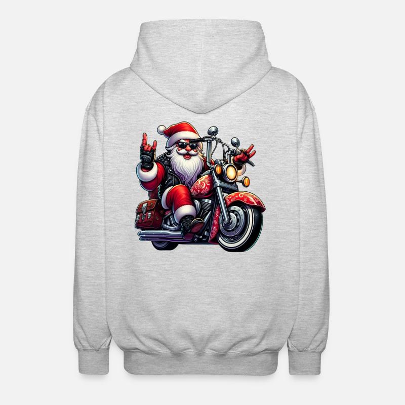santa moto 3 - Veste à capuche unisexe - gris clair chiné