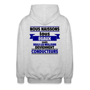 Les meilleurs conducteurs - Veste à capuche unisexe - gris clair chiné - Dos - AI Model Male 185 light (185cm)