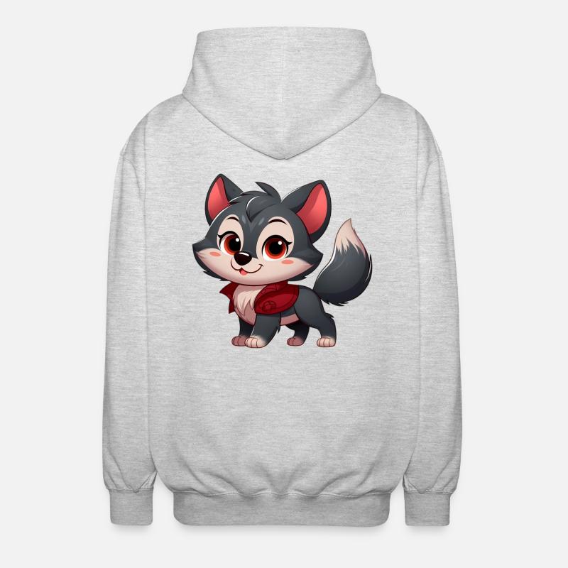 Wolf 9 - Unisex Kapuzenjacke - Hellgrau meliert