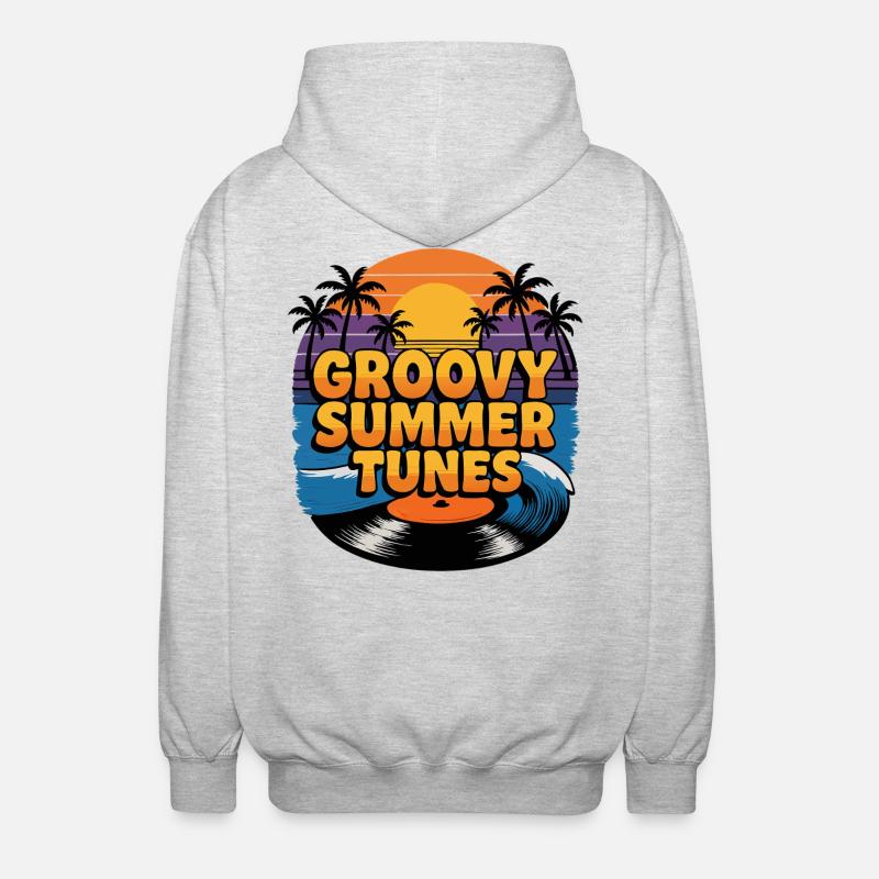 Groovy Summer Tunes - Unisex Kapuzenjacke - Hellgrau meliert