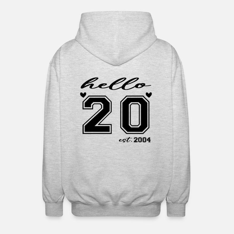 Hello 20 est 2004 - Veste à capuche unisexe - gris clair chiné
