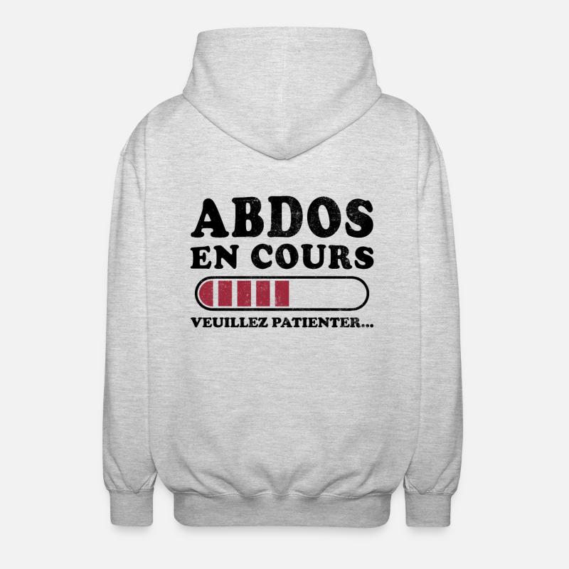 Abs in progress please wait - Unisex Hooded Jacket - light heather grey
