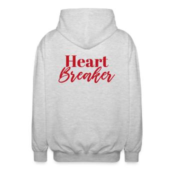 Heart Breaker - Unisex Hooded Jacket - light heather grey - Back - AI Model Male 185 light (185cm)