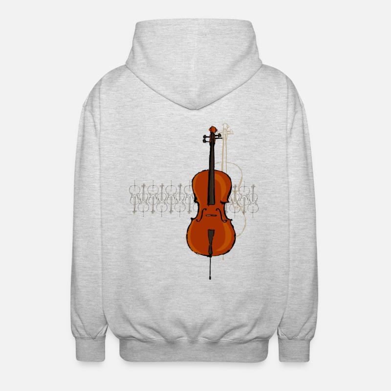 Violoncelle Design 2 noir - Veste à capuche unisexe - gris clair chiné