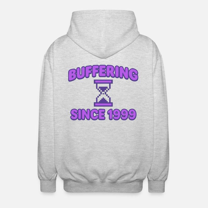 Buffering seit 1999 - Unisex Kapuzenjacke - Hellgrau meliert