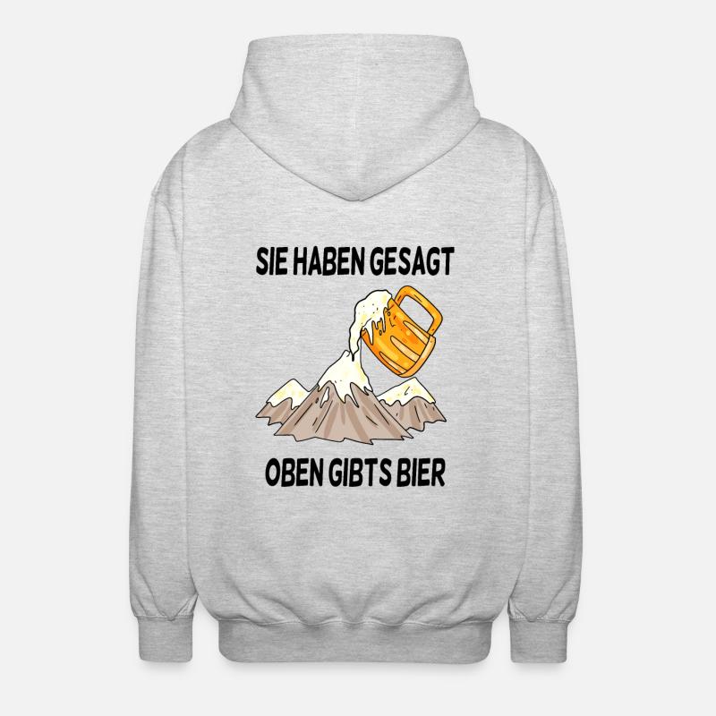 Berg Berge - Unisex Kapuzenjacke - Hellgrau meliert