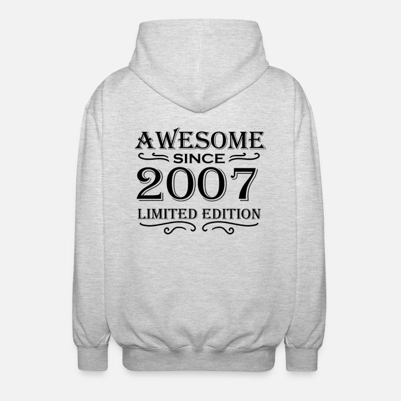 2007 - Born 2007 - Unisex Hooded Jacket - light heather grey