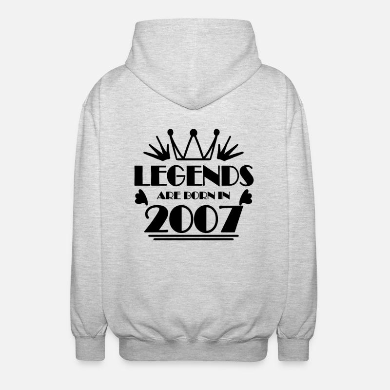 2007 - Born 2007 - Unisex Hooded Jacket - light heather grey