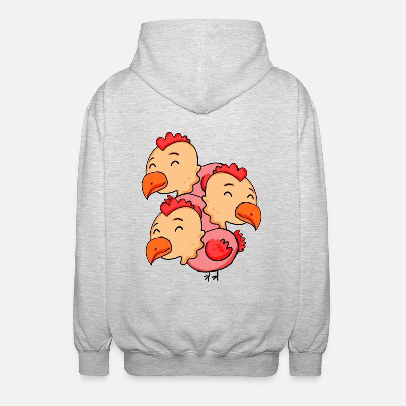Cute Chickens - Chicken - Unisex Hooded Jacket - light heather grey