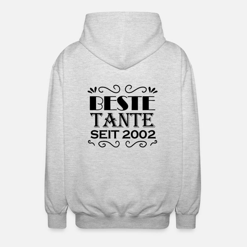 Beste Tante seit 2002 - Unisex Kapuzenjacke - Hellgrau meliert