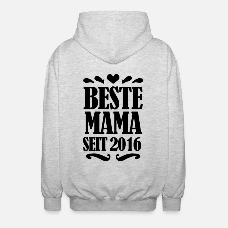 Beste Mama seit 2016 - Unisex Kapuzenjacke - Hellgrau meliert