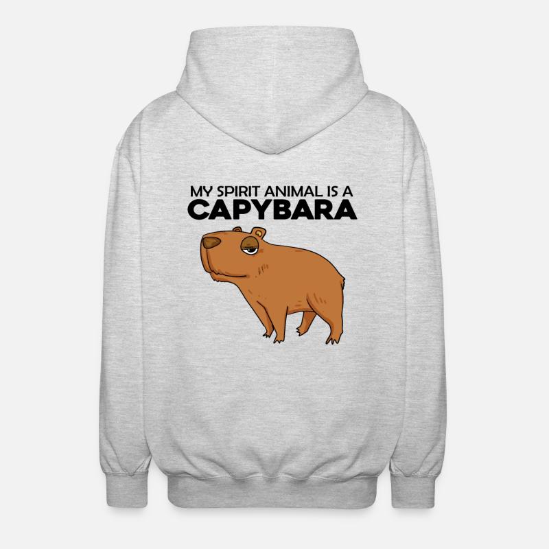 Capybara Capybara Cadeau - Veste à capuche unisexe - gris clair chiné