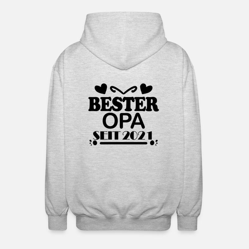 Bester Opa seit 2021 - Unisex Kapuzenjacke - Hellgrau meliert