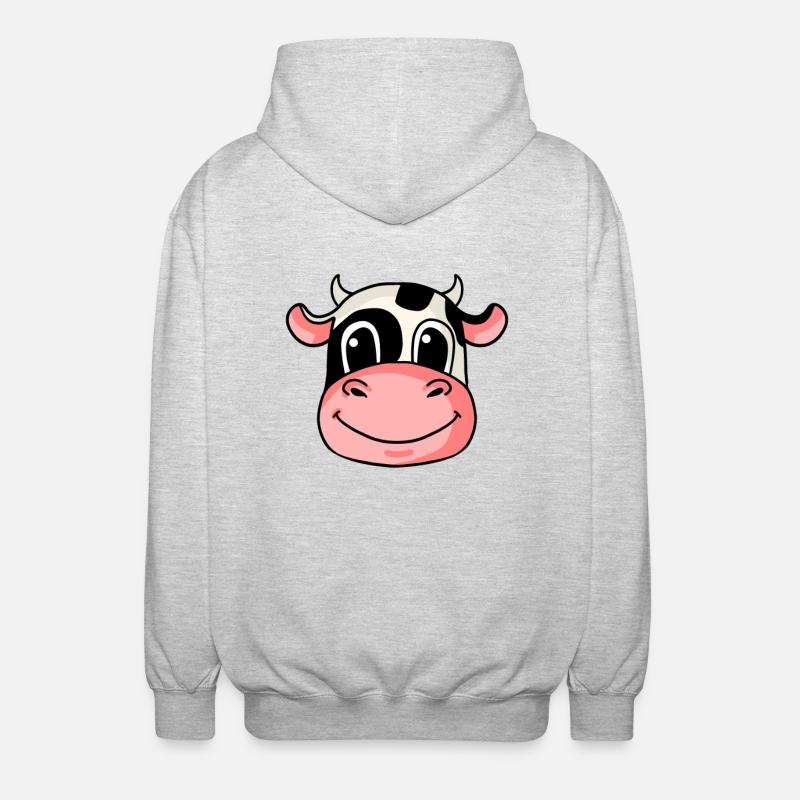 Tête de vache - Veste à capuche unisexe - gris clair chiné