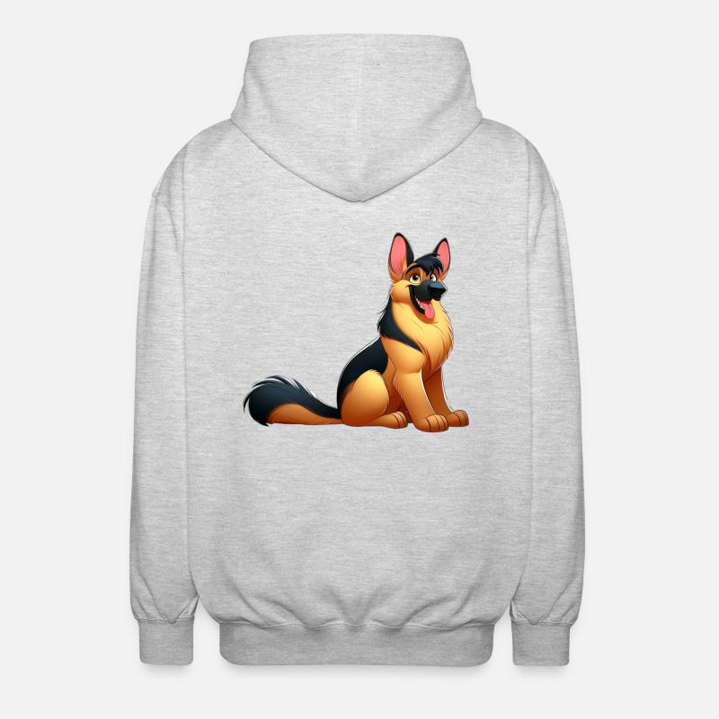 Deutscher Schäferhund 11 - Unisex Kapuzenjacke - Hellgrau meliert