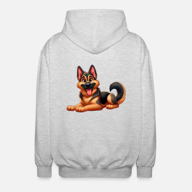 Deutscher Schäferhund 3 - Unisex Kapuzenjacke - Hellgrau meliert
