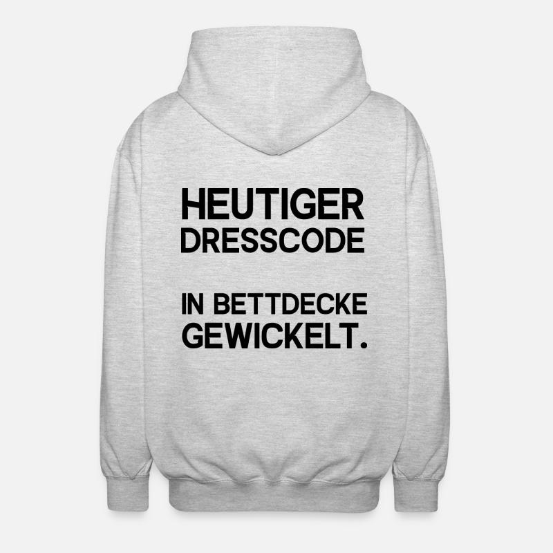 Heutiger Dresscode in Bettdecke gewickelt - Unisex Kapuzenjacke - Hellgrau meliert