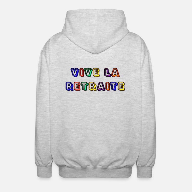 RETRAITE. RETRAITE. RETRAITEE. RETRAITE - Veste à capuche unisexe - gris clair chiné