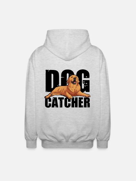 Dog Catcher Hund - Unisex Kapuzenjacke - Hellgrau meliert