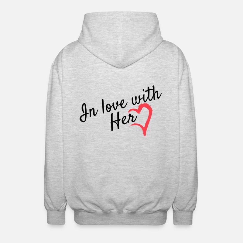 Liebe Partnerlook - Unisex Kapuzenjacke - Hellgrau meliert