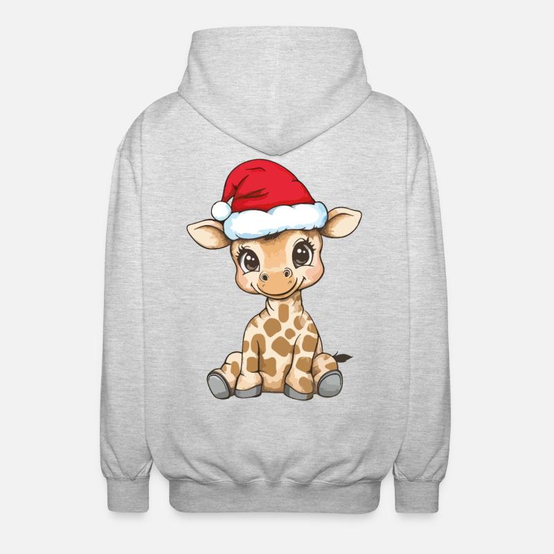 Girafe Noël mignon Noël mignon - Veste à capuche unisexe - gris clair chiné