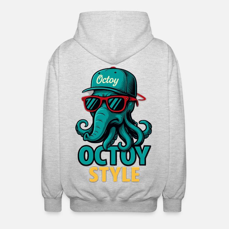 Octoy Style Oktopus Retro Cap - Unisex Kapuzenjacke - Hellgrau meliert