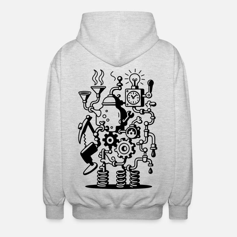 Machine folle - Veste à capuche unisexe - gris clair chiné