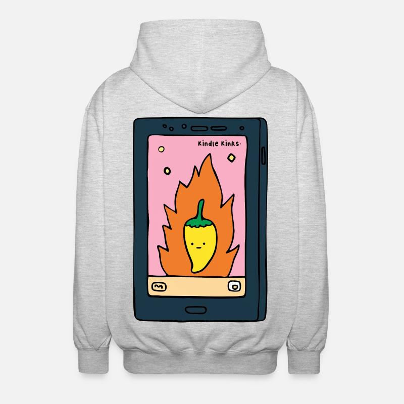 Spicy E-Reader “Kinks” Design | Funny BookT - Unisex Kapuzenjacke - Hellgrau meliert