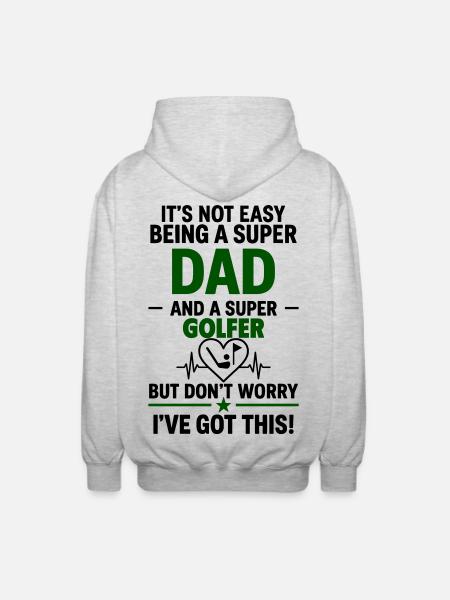 Herz + Golf – Super Papa Golfer - Unisex Hooded Jacket - light heather grey