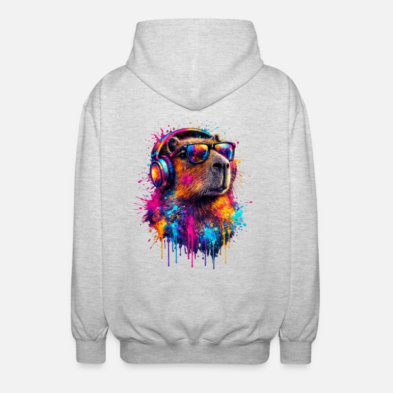 Capybara - Veste à capuche unisexe - gris clair chiné