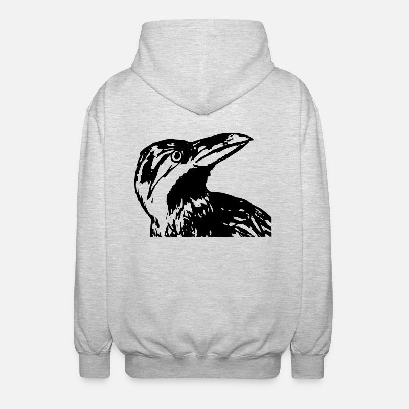 corbeau - Veste à capuche unisexe - gris clair chiné