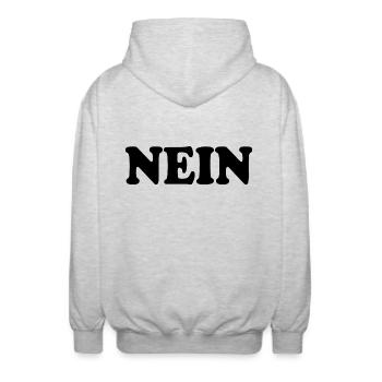 Nein - Unisex Kapuzenjacke - Hellgrau meliert - Hinten - AI Model Male 185 light (185cm)