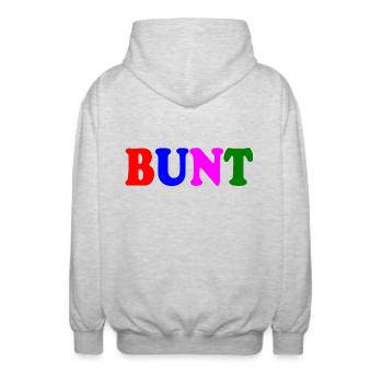 Bunt - Unisex Kapuzenjacke - Hellgrau meliert - Hinten - AI Model Male 185 light (185cm)