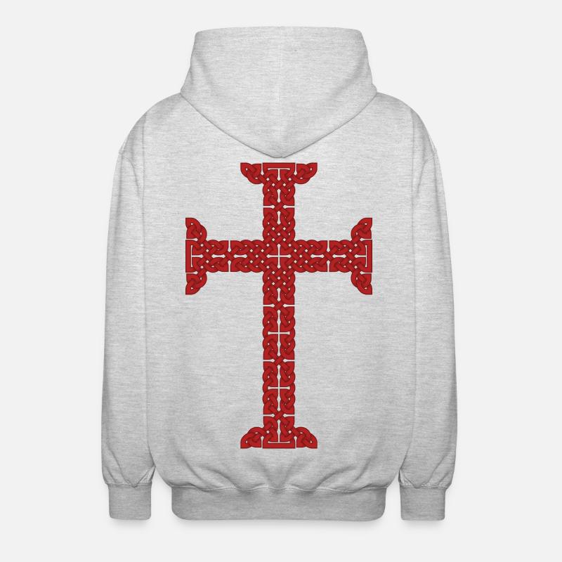 Tempelriddarkorset - Luvjacka unisex - ljusgråmelerad