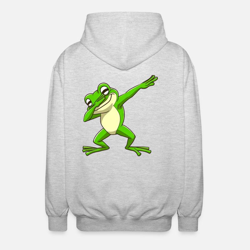 Cool Frog Dabbing Pose Tendance - Veste à capuche unisexe - gris clair chiné