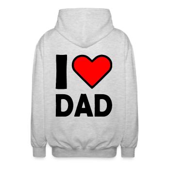 I love dad - Unisex Kapuzenjacke - Hellgrau meliert - Hinten - AI Model Male 185 light (185cm)