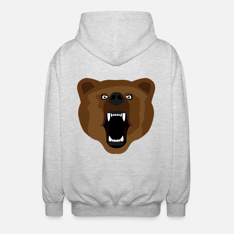 Bear / Bear / Медвед / aggressive - Unisex Hooded Jacket - light heather grey