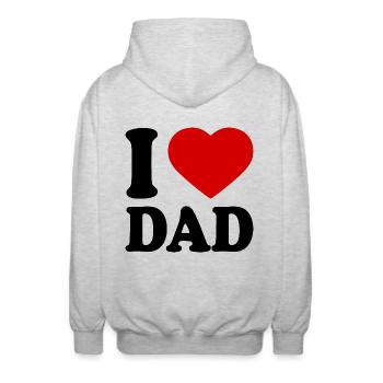 I love dad - Unisex Kapuzenjacke - Hellgrau meliert - Hinten - AI Model Male 185 light (185cm)