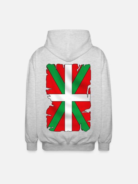 basque drapeau - ikurriña - Veste à capuche unisexe - gris clair chiné