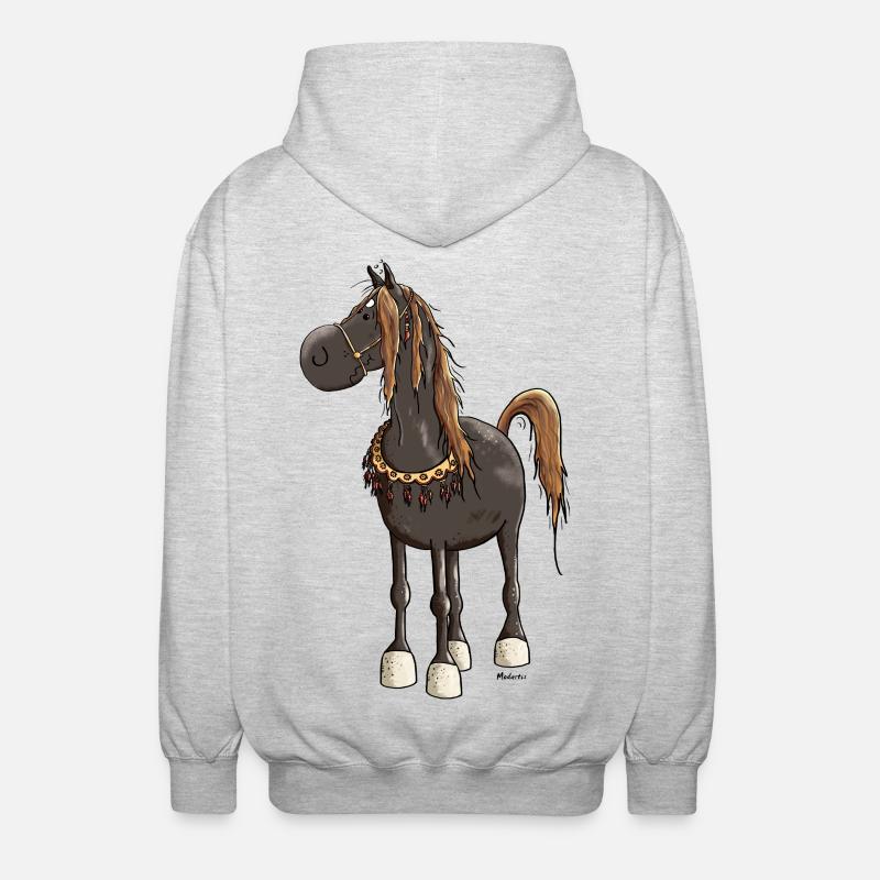 Cheval Arabe Mignon - Chevaux - Veste à capuche unisexe - gris clair chiné