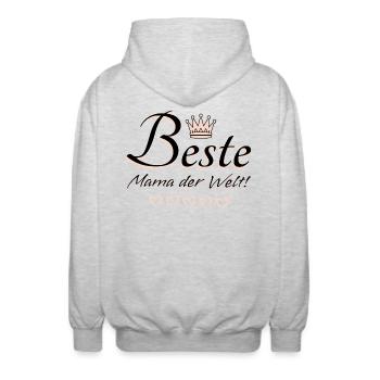Beste Mama der Welt Sprüche Geschenk u.a Muttertag - Unisex Kapuzenjacke - Hellgrau meliert - Hinten - AI Model Male 185 light (185cm)