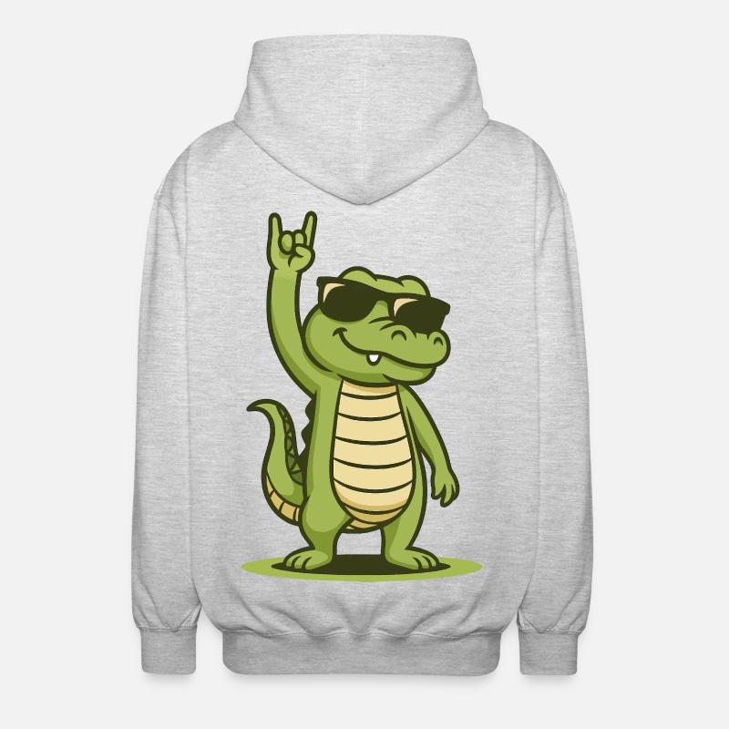 Rock’n’Roll Krokobaby - Unisex Kapuzenjacke - Hellgrau meliert