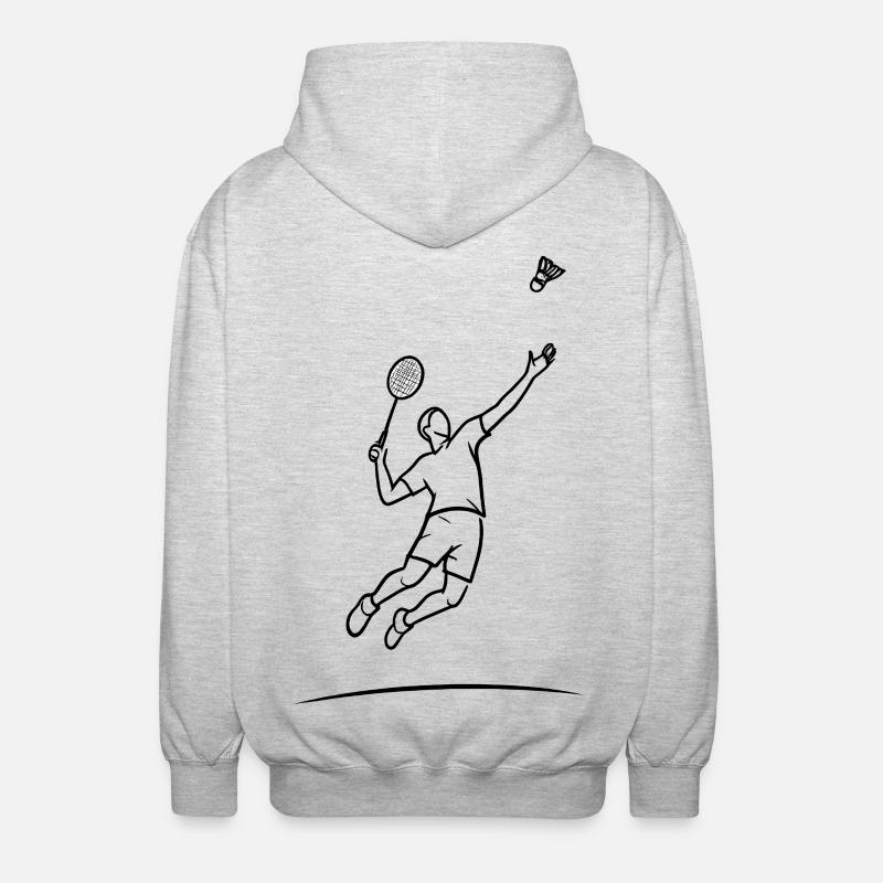 Badminton-Sprungheld - Unisex Kapuzenjacke - Hellgrau meliert