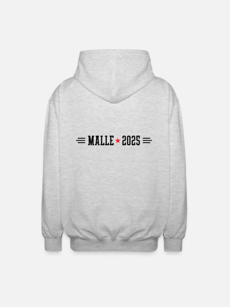 Malle 2025 - Unisex Kapuzenjacke - Hellgrau meliert