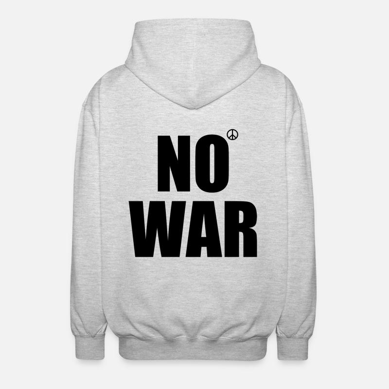 No war - Unisex Kapuzenjacke - Hellgrau meliert