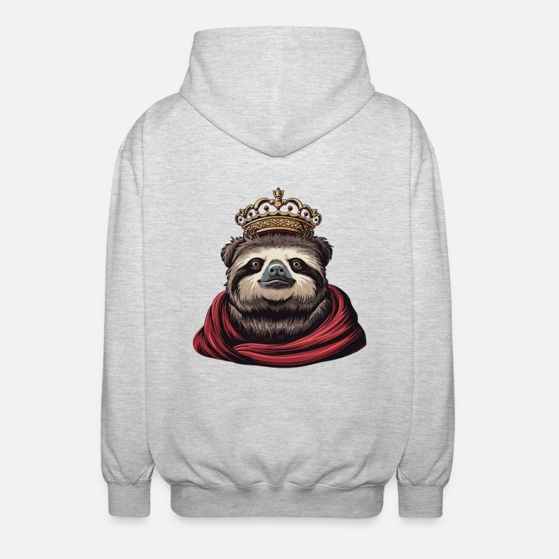 Cool Sloth King - Unisex Hooded Jacket - light heather grey